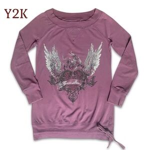 Guess Purple Long Sleeve Top with Sequin Design